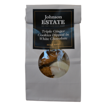 Triple Ginger Cookies Dipped in White Chocolate