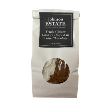 Triple Ginger Cookies Dipped in White Chocolate