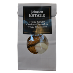 Triple Ginger Cookies Dipped in White Chocolate