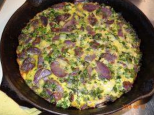 Blue Potato and Green Frittata